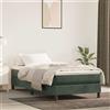Vidaxl Materasso a Molle Insacchettate Rigidità Media Verde Scuro 90x220x20 cm in Velluto