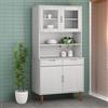 Vidaxl Piano Credenza MOLDE Bianco 90x35x100 cm Legno Massello di Pino