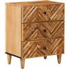 Vidaxl Comodino Marrone 50 x 33 x 60 cm Legno di mango massello