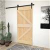 Vidaxl Porta scorrevole Naturale e Nero 90 x 210 cm