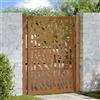 Vidaxl Cancello da giardino 100x150 cm in acciaio corten con design a traccia