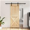Vidaxl Porta scorrevole Naturale e Nero 80 x 210 cm