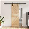 Vidaxl Porta scorrevole Naturale e Nero 70 x 210 cm