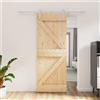 Vidaxl Porta scorrevole Naturale e Bianco 80 x 210 cm