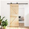 Vidaxl Porta scorrevole Naturale e Nero 70 x 210 cm