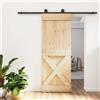 Vidaxl Porta scorrevole Naturale e Nero 80 x 210 cm