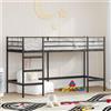 Vidaxl Struttura del letto loft per bambini Nero 75 x 190 cm Acciaio
