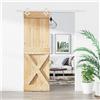 Vidaxl Porta scorrevole Naturale e Bianco 70 x 210 cm