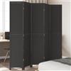 Vidaxl Divisorio Ambienti 5 Pannelli Nero Legno Massello di Paulownia