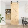 Vidaxl Porta scorrevole NARVIK Naturale e Nero 70 x 210 cm (152,5 cm)