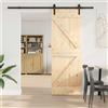 Vidaxl Porta scorrevole NARVIK Naturale e Nero 70 x 210 cm (213,5 cm)