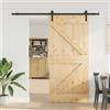 Vidaxl Porta scorrevole NARVIK Naturale e Nero 90 x 210 cm (213,5 cm)