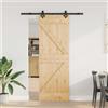 Vidaxl Porta scorrevole NARVIK Naturale e Nero 70 x 210 cm (152,5 cm)