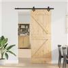 Vidaxl Porta scorrevole NARVIK Naturale e Nero 80 x 210 cm (152,5 cm)