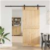 Vidaxl Porta scorrevole NARVIK Naturale e Nero 90 x 210 cm (213,5 cm)