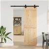 Vidaxl Porta scorrevole NARVIK Naturale e Nero 70 x 210 cm (152,5 cm)