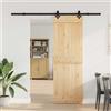 Vidaxl Porta scorrevole NARVIK Naturale e Nero 70 x 210 cm (213,5 cm)