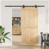 Vidaxl Porta scorrevole NARVIK Naturale e Nero 90 x 210 cm (213,5 cm)