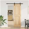 Vidaxl Porta scorrevole NARVIK Naturale e Nero 70 x 210 cm (152,5 cm)