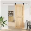 Vidaxl Porta scorrevole NARVIK Naturale e Nero 90 x 210 cm (213,5 cm)