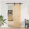 Vidaxl Porta scorrevole NARVIK Naturale e Nero 70 x 210 cm (152,5 cm)