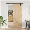 Vidaxl Porta scorrevole NARVIK Naturale e Nero 80 x 210 cm (152,5 cm)