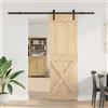Vidaxl Porta scorrevole NARVIK Naturale e Nero 70 x 210 cm (213,5 cm)