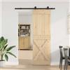 Vidaxl Porta scorrevole NARVIK Naturale e Nero 70 x 210 cm (152,5 cm)