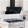 Vidaxl Cappa a Parete 90 cm in Acciaio Inox e Vetro Temperato Nero