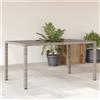 Vidaxl Tavolo da Giardino Piano in Vetro Grigio 150x90x75cm Polyrattan