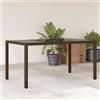 Vidaxl Tavolo Giardino Piano in Vetro Marrone 150x90x75 cm Polyrattan