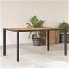 Vidaxl Tavolo Giardino Piano Legno Acacia Nero 150x90x75 cm Polyrattan