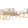 Vidaxl Set Salotto da Giardino 4 pz con Cuscini Beige Misto Polyrattan