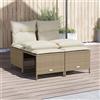 Vidaxl Set Divano da Giardino 4 pz con Cuscini Beige in Polyrattan