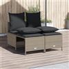 Vidaxl Set Divano da Giardino 4pz con Cuscini Grigio Chiaro Polyrattan
