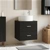 Vidaxl Mobile Lavabo da Parete Rovere Nero 49,5 x 44,5 x 65,5 cm