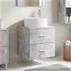 Vidaxl Mobile Lavabo da Parete Grigio Cemento 49,5 x 44,5 x 65,5 cm