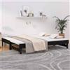 Vidaxl Dormeuse Estraibile Nera 2x(80x200) cm Legno Massello di Pino