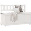 Vidaxl Panca Bianca 110x41x76,5 cm in Legno Massello di Pino