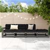 Vidaxl Set Salotto da Giardino 4 pz Grigio in Legno Massello di Pino