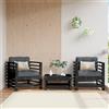 Vidaxl Sedie da Giardino con Cuscini 2pz Legno Massello di Pino Nero