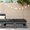 Vidaxl Poggiapiedi Giardino con Cuscini 2pz Legno Massello Pino Grigio