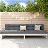 Vidaxl Divani Centrali Giardino 2pz Bianchi 120x80cm Massello Pino