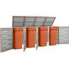 Vidaxl Copribidone per Spazzatura Singolo 69x77,5x112,5cm Acciaio Inox