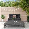 Vidaxl Set Salotto da Giardino 2 pz Grigio in Legno Massello di Pino