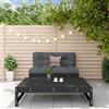 Vidaxl Set Salotto da Giardino 2 pz Nero in Legno Massello di Pino