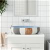 Vidaxl Lavabo da Appoggio Multicolore Ovale 59x40x14 cm Ceramica