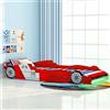 Vidaxl Letto con Luci LED per Bambino Auto da Corsa 90x200 cm Rosso