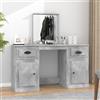 Vidaxl Toeletta con Specchio Grigio Cemento 130x50x132,5 cm