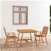 Vidaxl Set da Pranzo da Giardino 3 pz in Legno Massello di Acacia